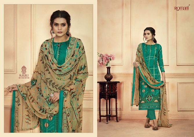 Romani Kalki Fancy Designer Ethnic Wear Jam Cotton Printed Dress Material Collection