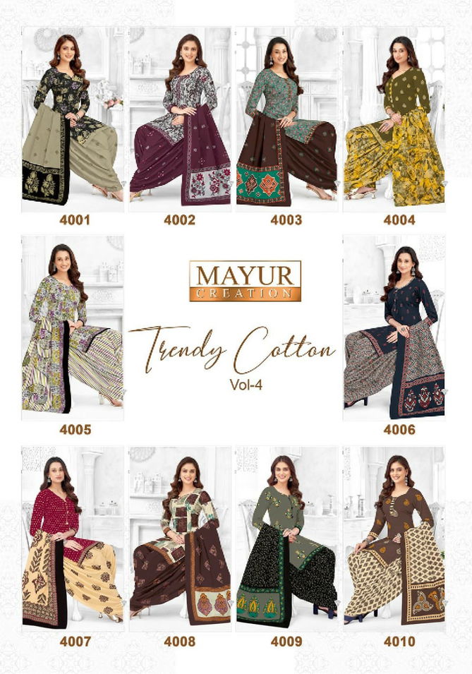 Trendy Cotton Vol 4 By Mayur Cotton Printed Dress Material Suppliers In India