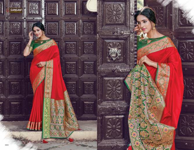 Sangam Sea Latest Fancy Designer Heavy Festive Wear Pure Silk Saree Collection
