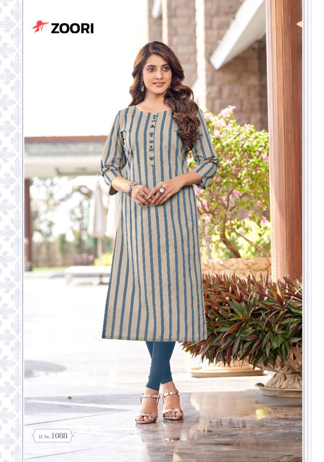 Zoori Akshara 15 Rayon Printed Regular Wear Latest Kurti Collection