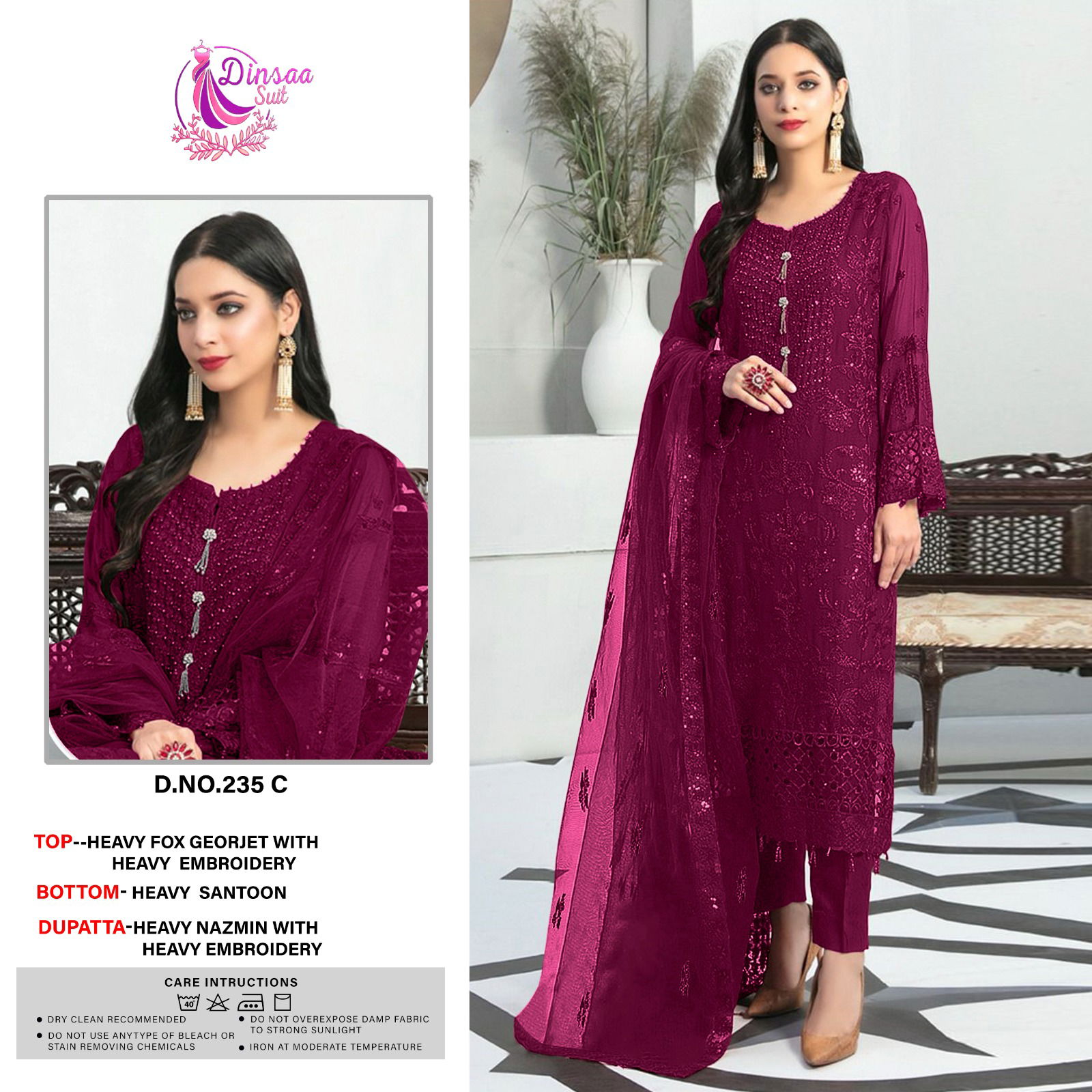 Dinsaa Suit DN 235 Series Wholesale Salwar Suits in India