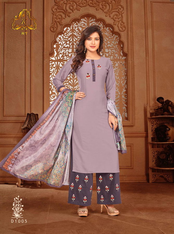 Surili Rijiya Latest Chinon Slub With Full Inner Casual Wear Readymade Plazzo Suit Collection