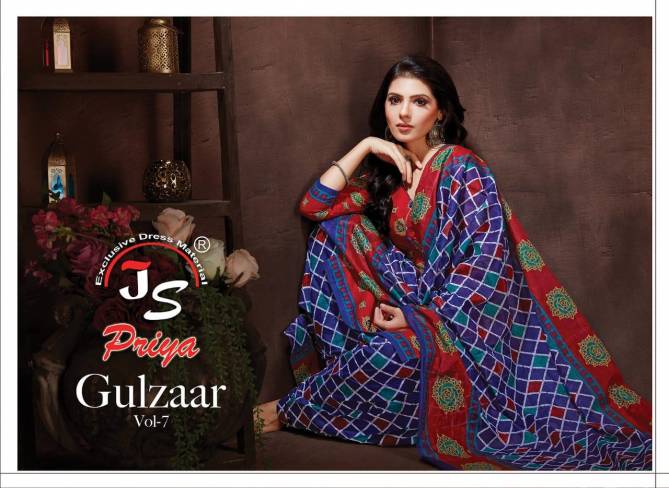 Js Priya Gulzaar 7 Regular Wear Designer Printed Cotton Dress Material Collection
