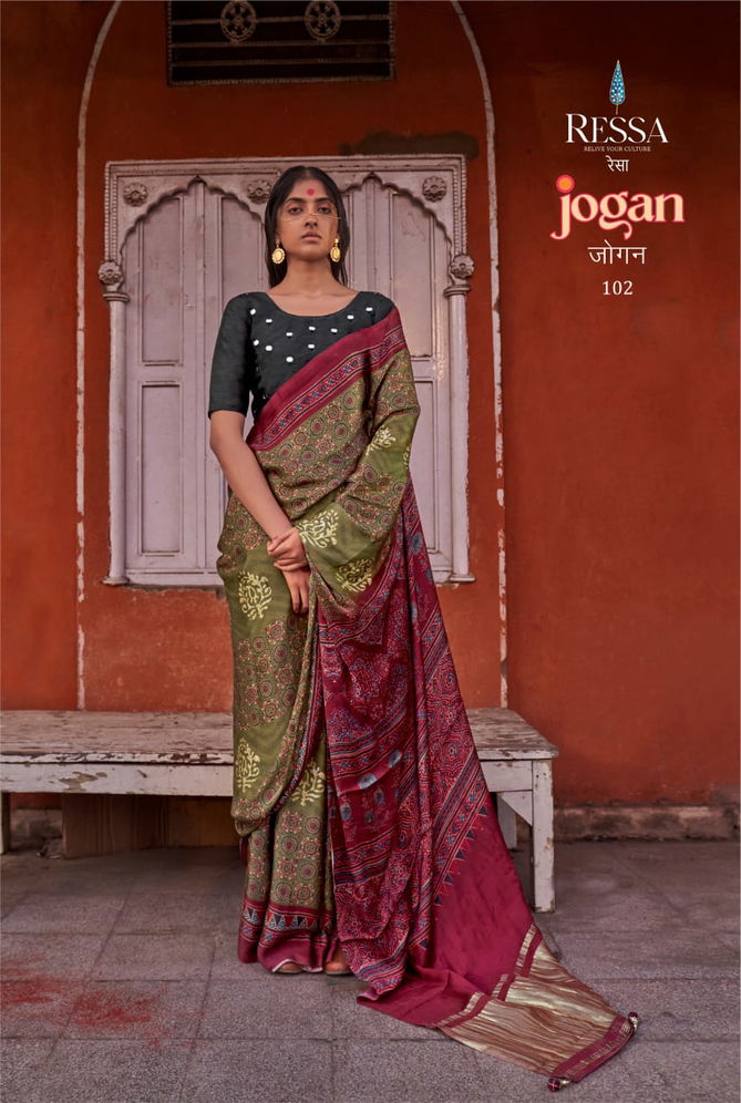 Jogan By Ressa Printed Viscose Saree Suppliers In India