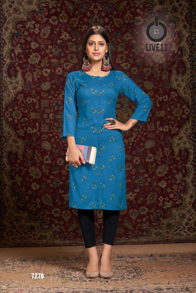 Rose 12 Latest Printed Regular Wear Rayon Designer Kurtis Collection
