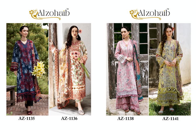 Alzohaib Az 1135 To 1141 Cotton Printed Pakistani Suits Suppliers In India