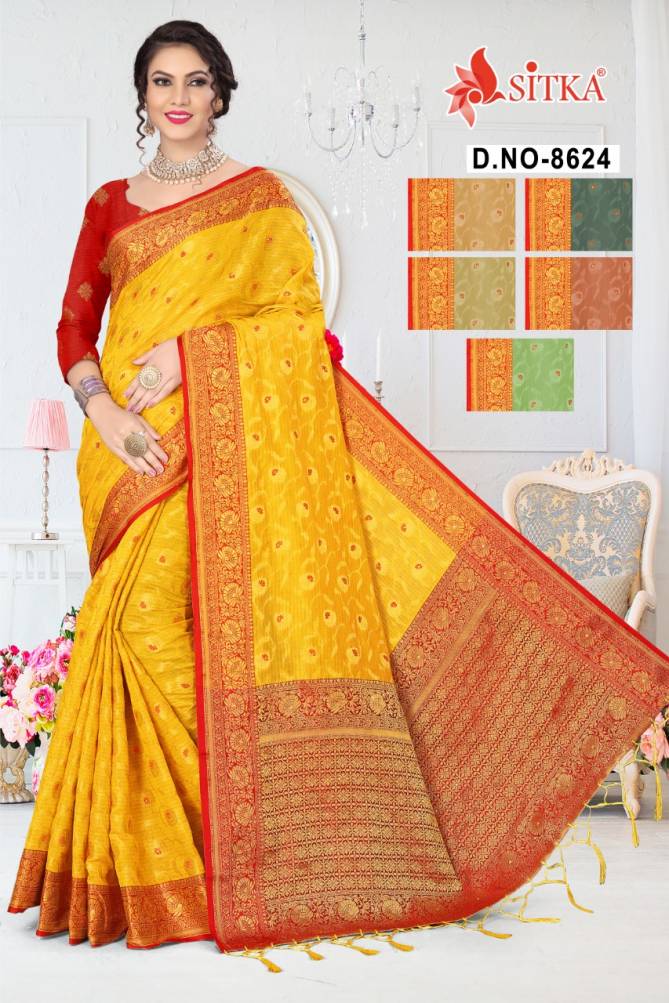 Gauri 8624 Latest Designer Festive Wear Heavy Silk Printed Saree Collection