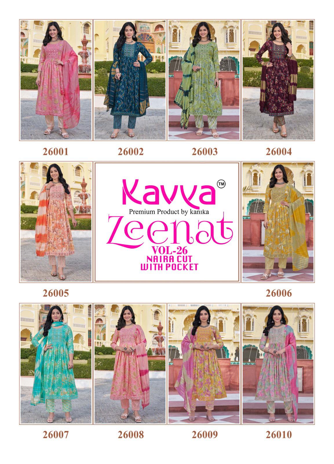 Zeenat Vol 26 By Kavya Foil Printed Kurti Bottom With Dupatta Orders In India