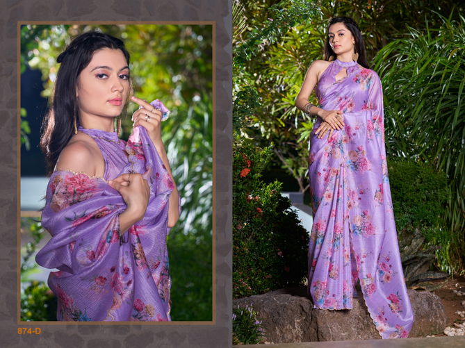 Mehek 874 A To F Fancy Designer Party Wear Sarees Wholesalers In Delhi