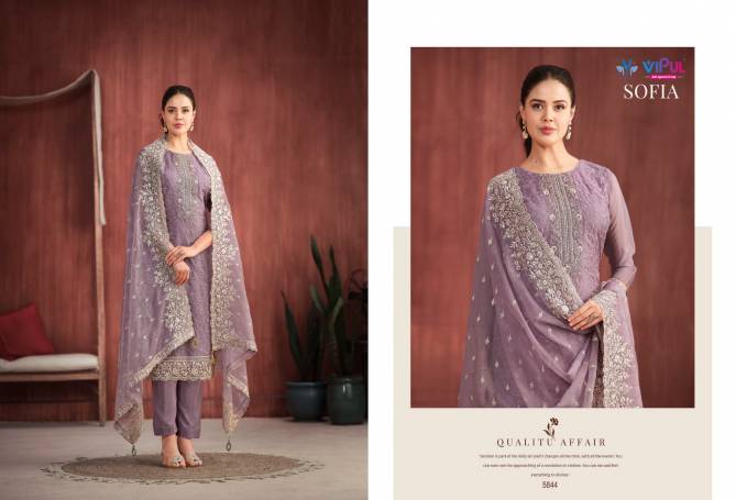 Sofia By Vipul Embroidered Organza Salwar Kameez Wholesale Market In Surat Wit Price