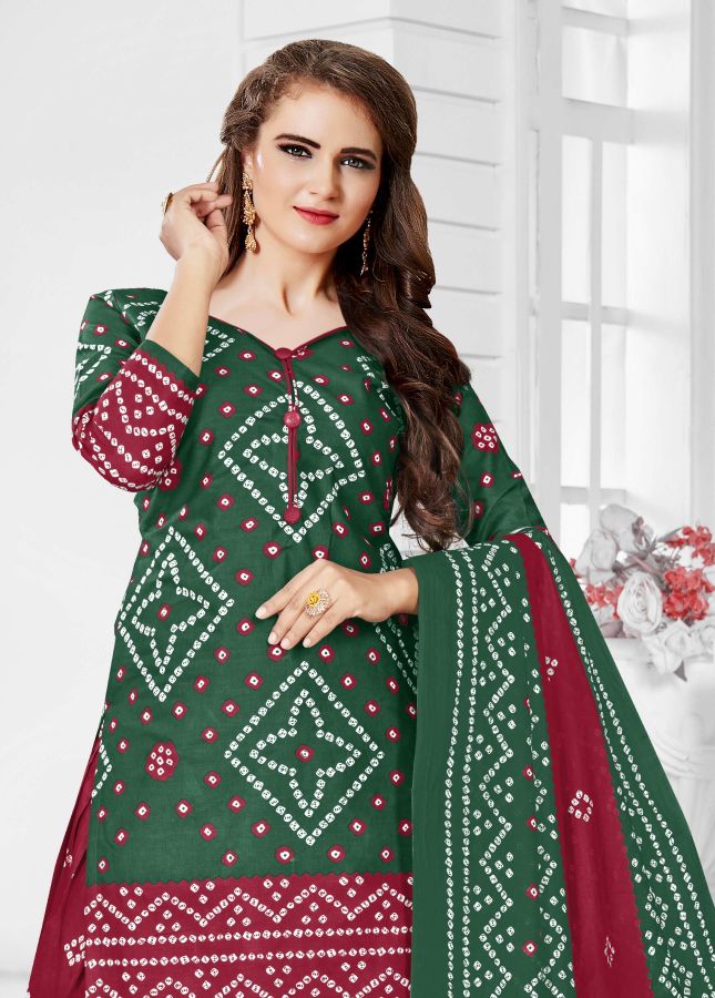 Jiyaan Bandhani Special 2 Casual Daily Wear Cotton Printed Dress Material Collection