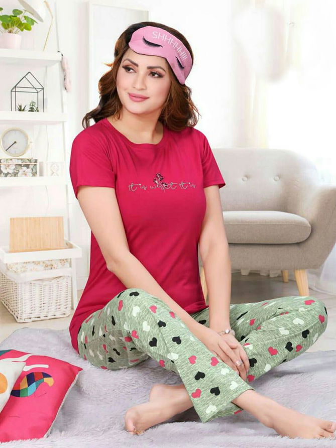 Ft Carrot Shinker Nx Pocket 146 Latest fancy Night Wear Shinker Hosiery Cotton Night Suits Collection
