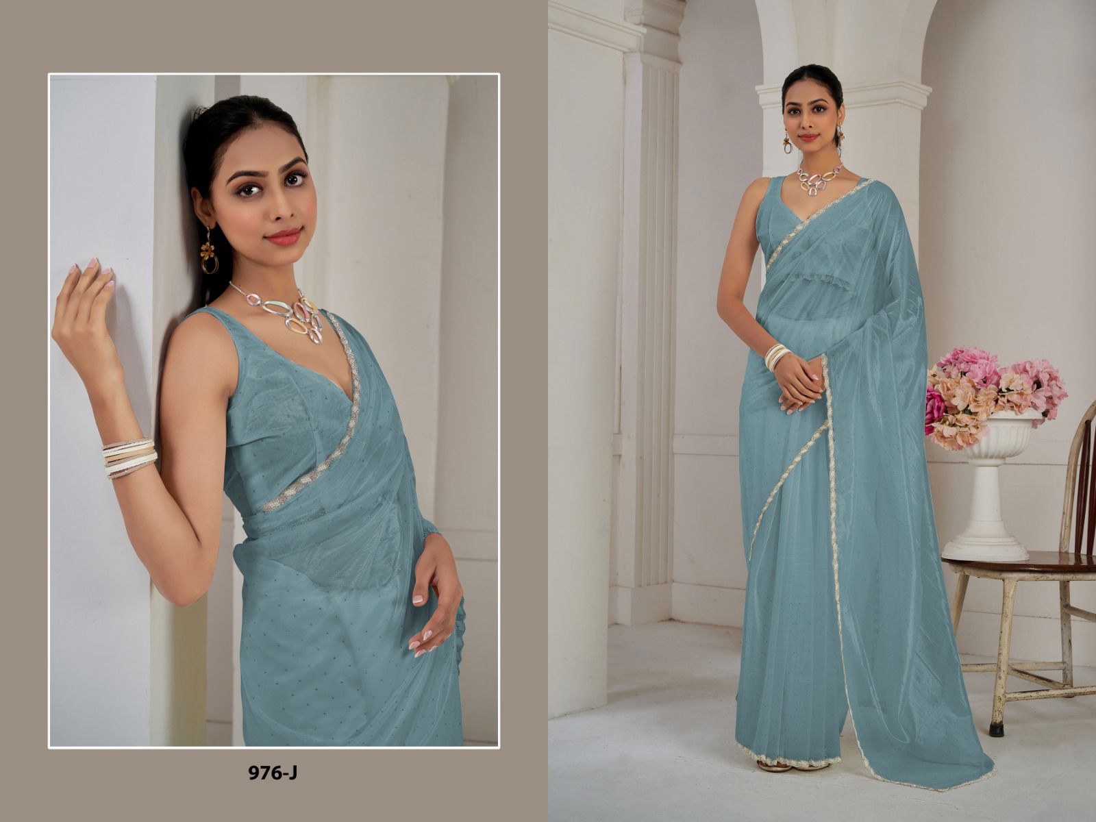 Mehek 976 A TO M Organza Designer Party Wear Sarees Suppliers In India