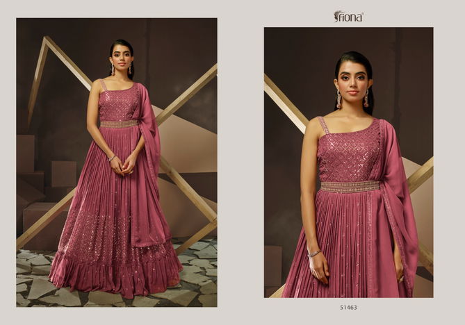 Fiona Navyata Georgette Party Wear Gown With Dupatta Catalog
