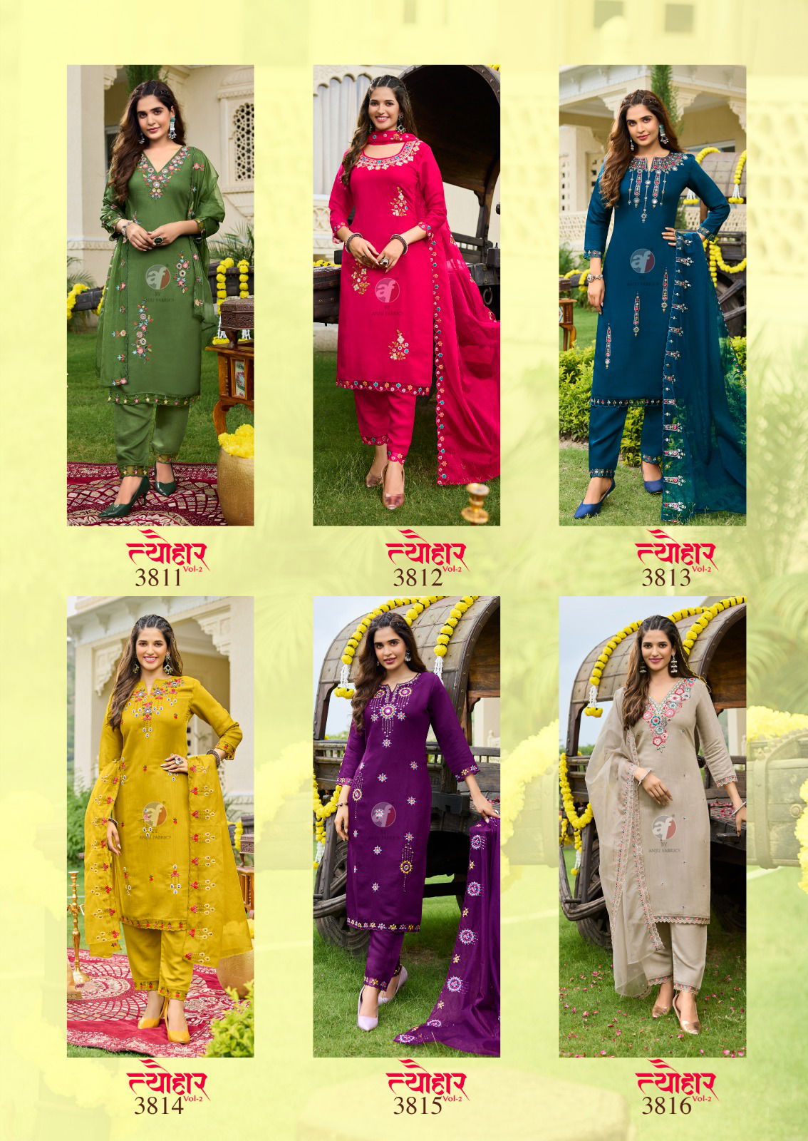 Tyohaar Vol 2 By AF Designer Kurti With Bottom Dupatta Online Wholesale 