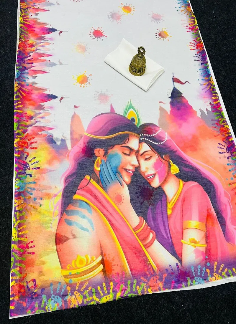 MG 366 Holi Special Bangaloiry Satin Saree at Wholesale Rate