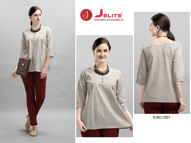 Jelite Carnation 2 Stylish Western Regular Wear Heavy Cotton crepe Ladies Top Collection
