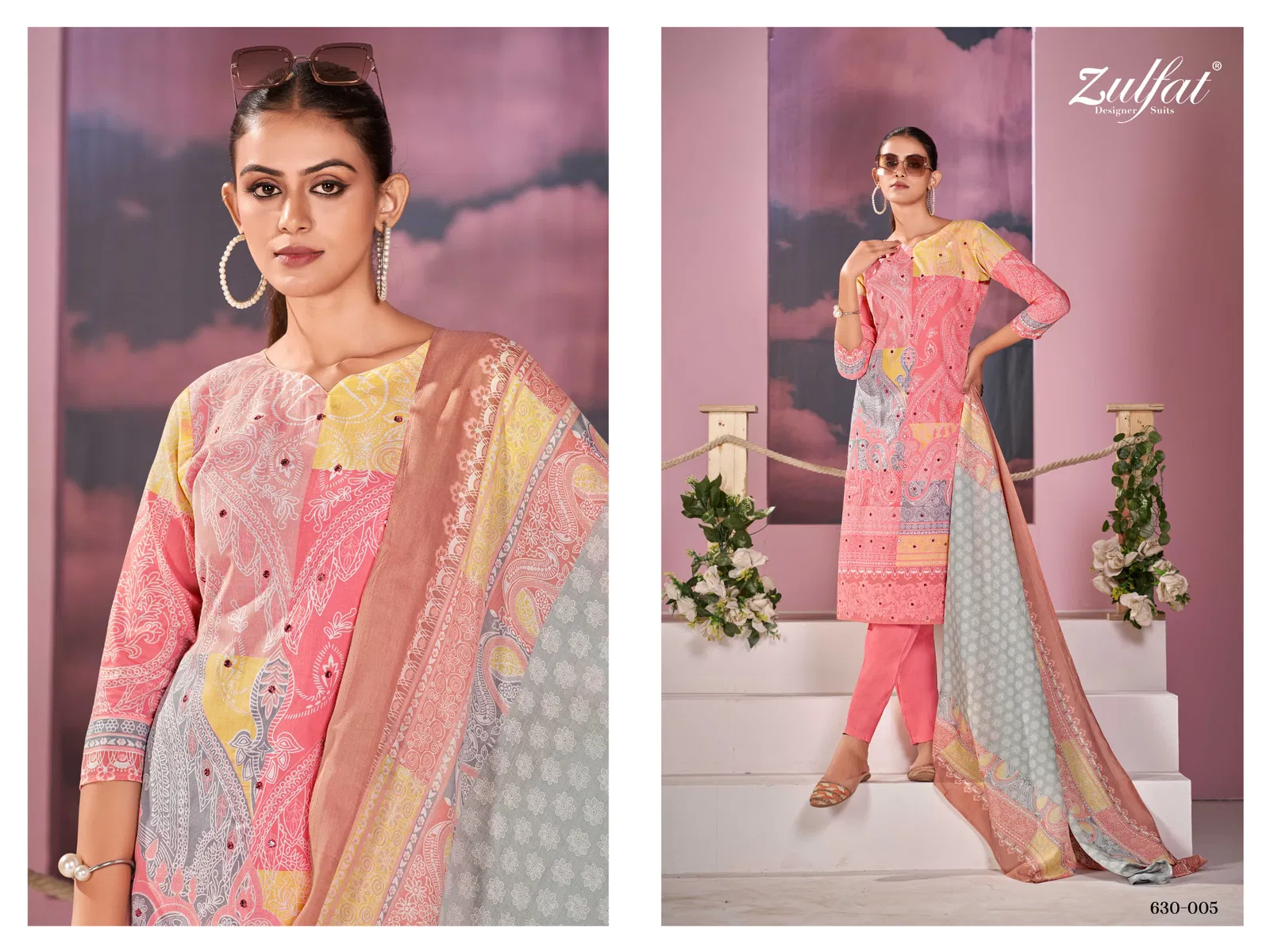 Summer Breeze Zulfat Cotton Printed Designer Dress Material Wholesale Online