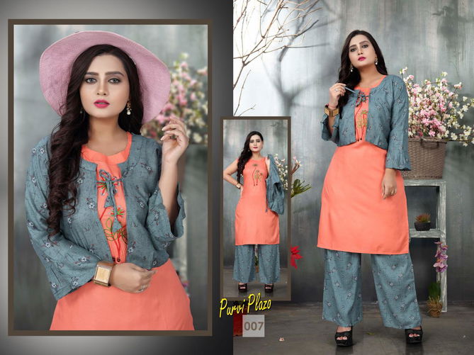 Aagya Purvi 2 Latest Fancy Regular Wear Fancy Printed Koti Kurti With Bottom Collection
