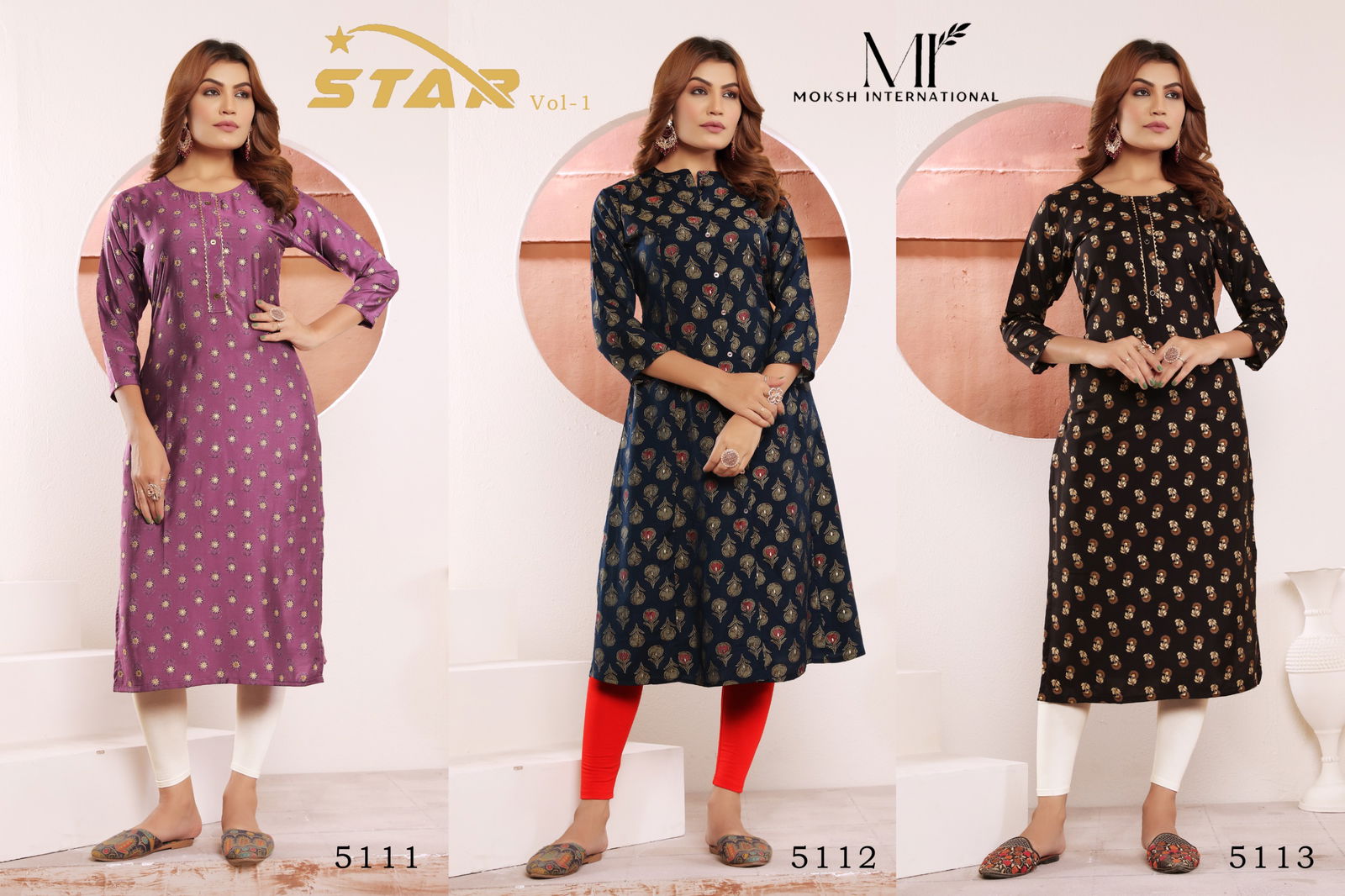 Star Vol 1 By Moksh Viscose Maslin Printed With Pocket Kurti Wholesale Online