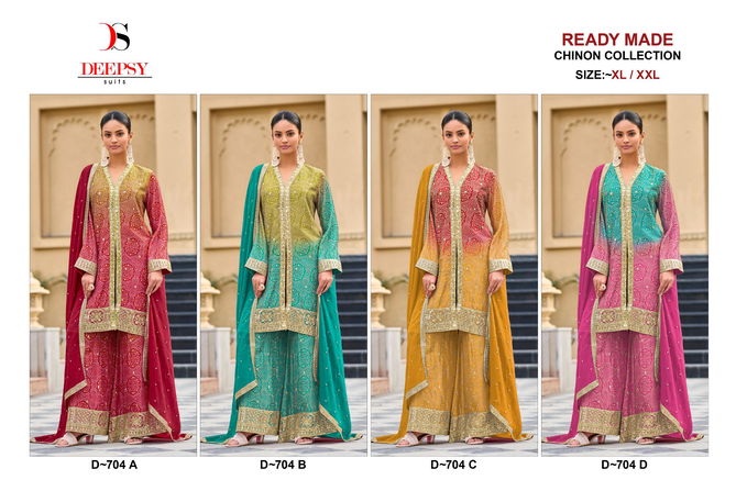 Deepsy D 704 A To D Chinon Pakistani Readymade Suits Wholesale Price