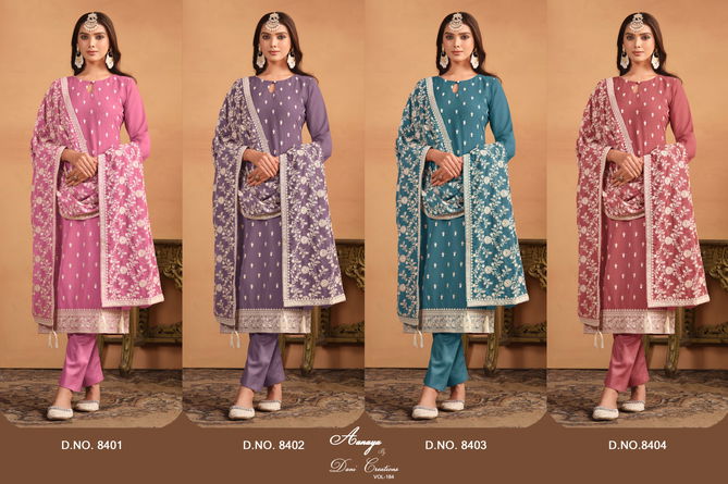 Aanaya Vol 184 By Twisha Faux Georgette Salwar Suits Wholesale Market In Surat