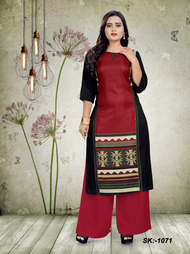 American Crepe 1 Latest Regular Casual Wear Digital Printed Heavy American Crepe Kurtis Collection
