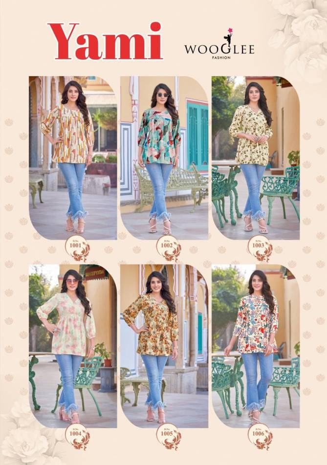 Yami By Wooglee Rayon Print Embroidery Ladies Short Top Wholesale Shop In Surat