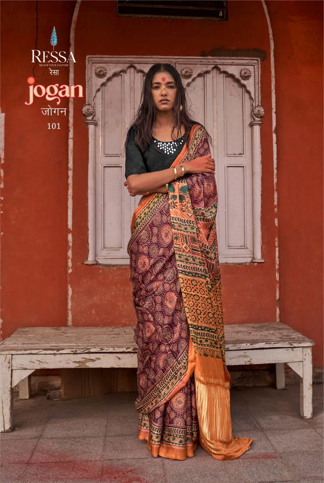 Jogan By Ressa Printed Viscose Saree Suppliers In India