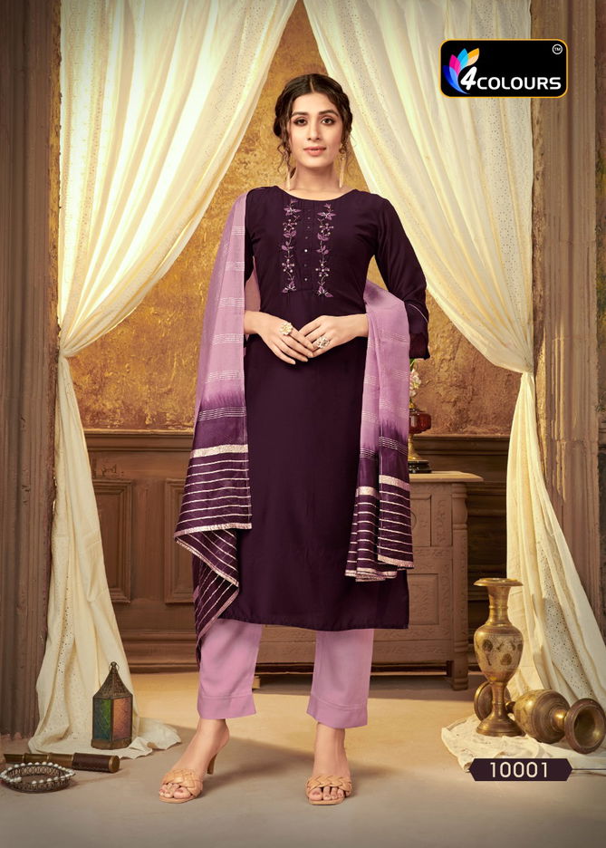 4 Colours Pulseberry Latest Fancy designer Ethnic WearHeavy Handwork on pure muslin Ready Made Salwar Suit Collection
