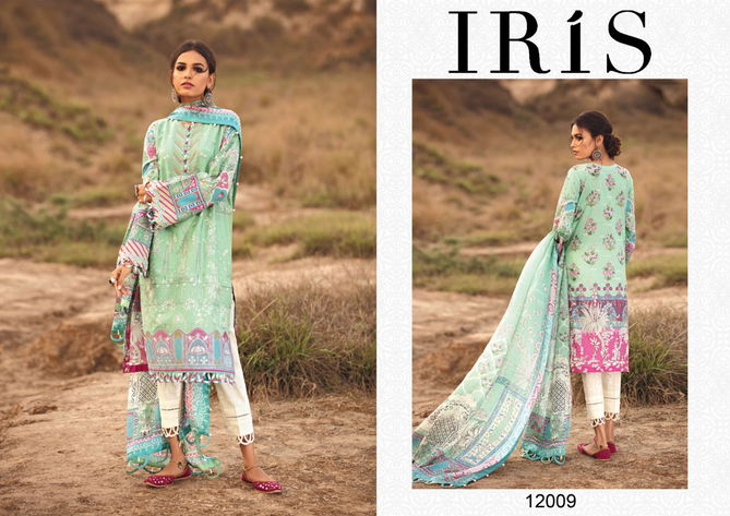 Iris 12 Cotton Karachi Designer Printed Casual Daily Wear Dress Materials Collection
