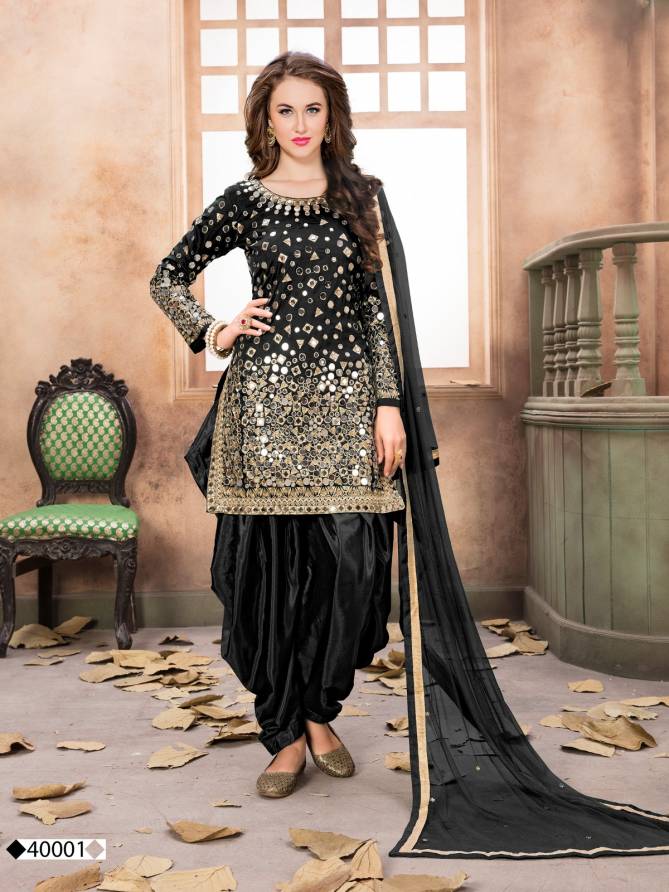 Aanaya 40000 Series Tafeta Silk Designer Panjabi Patiyala Suits Catalog