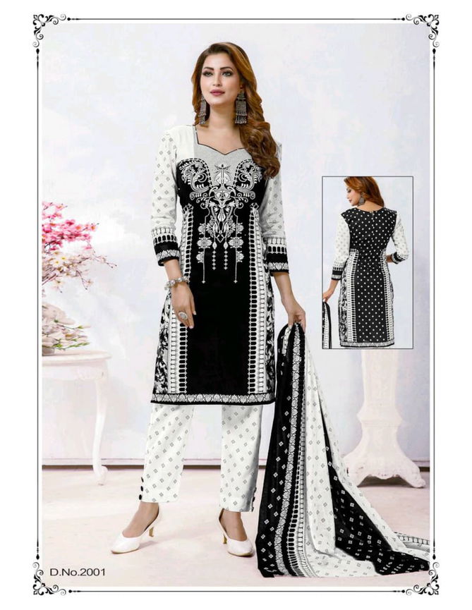 Meenaxi Black Queen Vol-2 Latest Fancy Designer Black And White Heavy Cotton Print Dress Material Collection