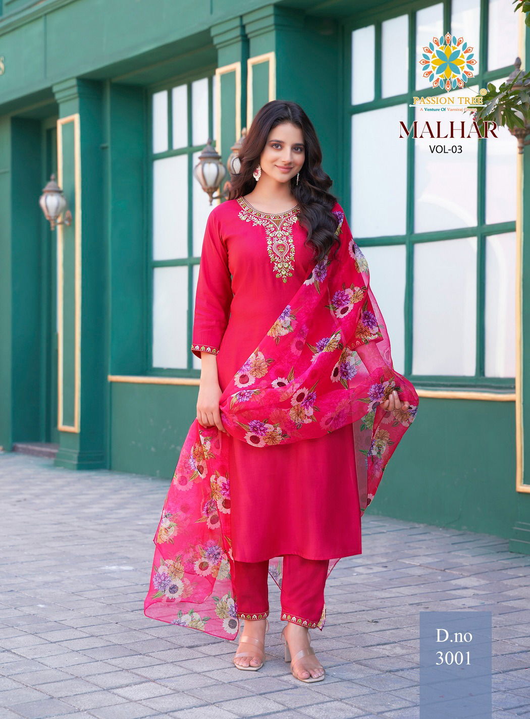 Malhar Vol 3 By Passion Tree Roman Silk Embroidery Readymade Suits Exporters In India