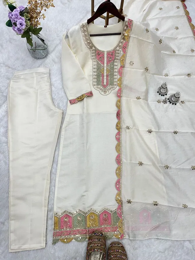 KF Kalaai 2040 Viscose Embroidery Kurti With Bottom Dupatta Suppliers In India