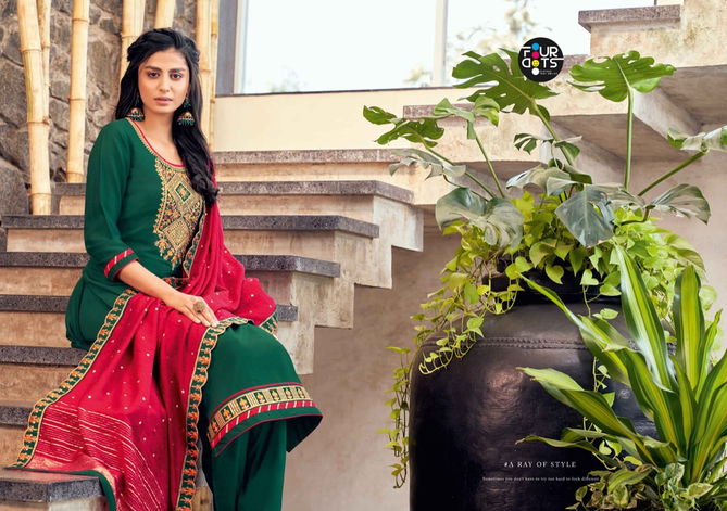 Fourdots Manjari 2 Fancy Festive Wear Silk With Cording Embroidery Work Designer Dress Material Collection
