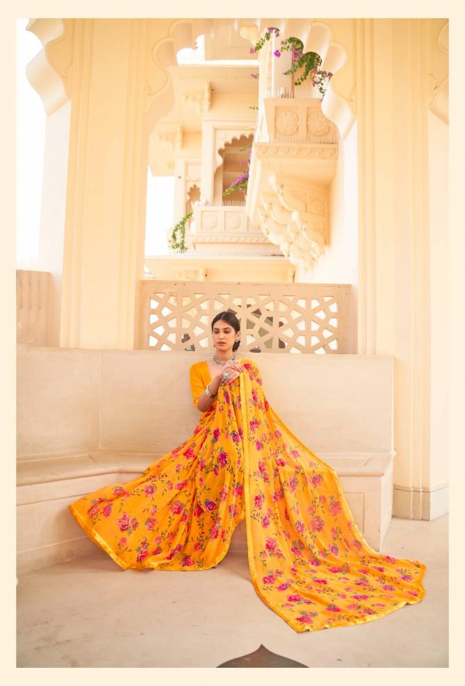 KASHVI NALANDA Fancy Casual Wear Georgette With Foil Printed Saree Collection