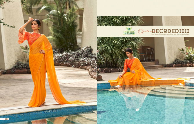 Sanskar Soni Kudi Pure Bamberg Chiffon Printed Party Wear Sarees Collection
