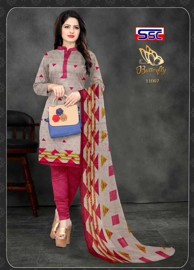 Ssc Butterfly Casual Daily Wear Cotton Printed Designer Dress Material Collection
