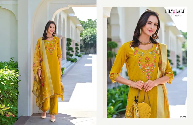 Rubab Vol 2 By Lily And Lali Viscose Embroidery Kurti With Bottom Dupatta Orders In India