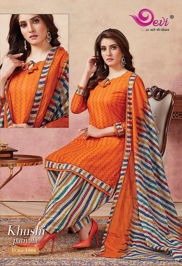 Devi Khushi Latest Printed Patiala Regular Wear Pure Cotton Readymade Collection
