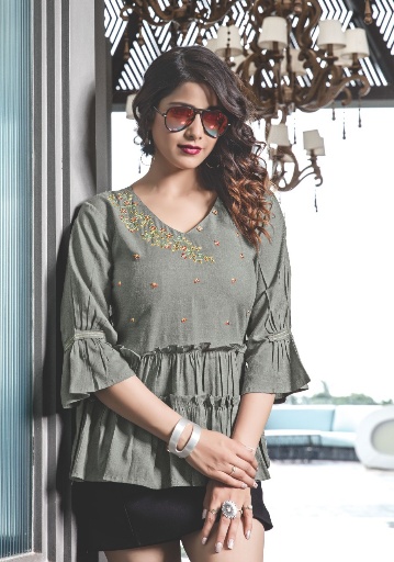 Yami Topsy Vol 12 Stylish Collection Of Ladies Tops With Embroidery Work 