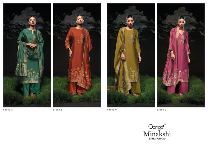 Minaksi 3082 By Ganga Viscose Dress Material Wholesale Shop In Surat