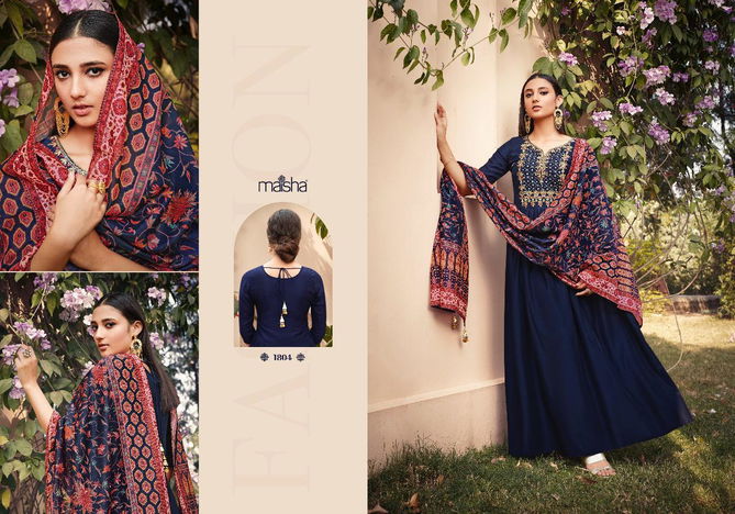 MAISHA SHANAYA Latest fancy designer festive Wear Pure Maslen With Hand Work And Beautiful Tassels On Back Readymade Salwar Suit Collection