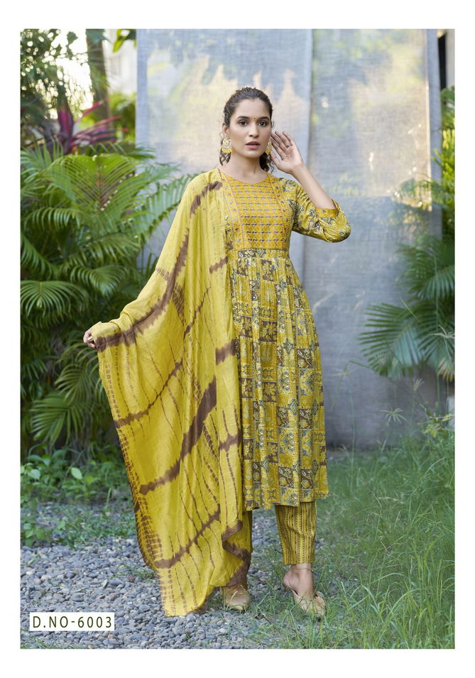 Shanaya Vol 6 By Mystic 9 Rayon Embroidery Kurti With Bottom Dupatta Orders In India