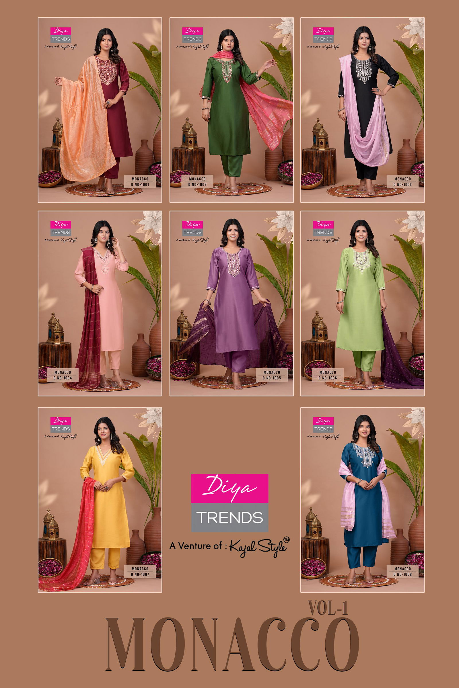 Monacco Vol 1 By Diya Trends Modal Kurti With Bottom Dupatta Wholesale In India