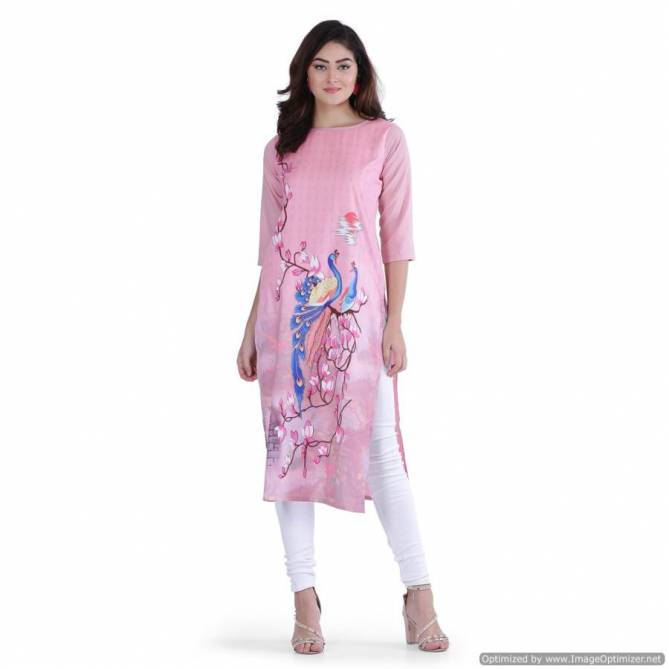 New Crape Kurti Collection With Designer Digital Printed and Three Fourth Seeves