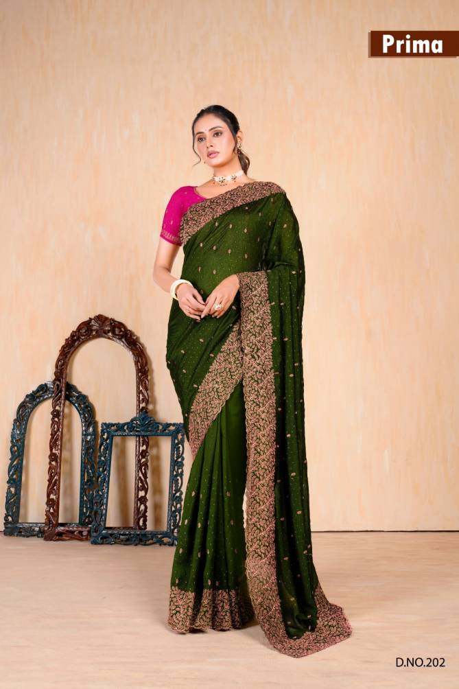 Prima 201 TO 205 Vichitra Blooming Party Wear Saree Wholesale Shop In Surat

