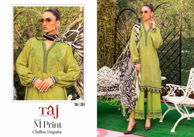 Taj 201 by Taj Creation Pure Cotton Pakistani Suits Catalog