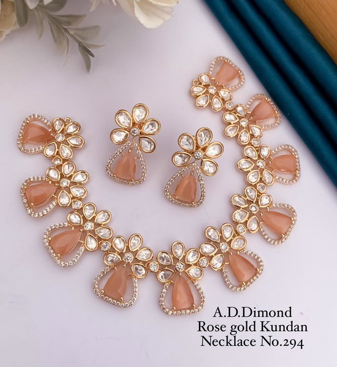 AD Rose Gold Kundan Wholesale Necklace Manufacturers